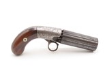 CIVIL WAR Era Antique BLUNT & SYMS Percussion PEPPERBOX Pistol WILD WESTScarce ENGRAVED Underhammer Ring Trigger Revolver - Image 13 of 16