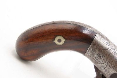 CIVIL WAR Era Antique BLUNT & SYMS Percussion PEPPERBOX Pistol WILD WESTScarce ENGRAVED Underhammer Ring Trigger Revolver - Image 14 of 16