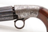 CIVIL WAR Era Antique BLUNT & SYMS Percussion PEPPERBOX Pistol WILD WESTScarce ENGRAVED Underhammer Ring Trigger Revolver - Image 4 of 16