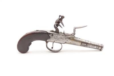 EUROPEAN Antique FLINTLOCK Boxlock SCREW BARREL Self Defense POCKET PistolSMALL Early 1800s Self Defense BELT/MUFF Pistol - Image 14 of 17