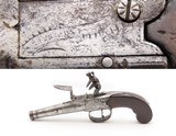 EUROPEAN Antique FLINTLOCK Boxlock SCREW BARREL Self Defense POCKET PistolSMALL Early 1800s Self Defense BELT/MUFF Pistol - Image 1 of 17