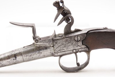 EUROPEAN Antique FLINTLOCK Boxlock SCREW BARREL Self Defense POCKET PistolSMALL Early 1800s Self Defense BELT/MUFF Pistol - Image 4 of 17