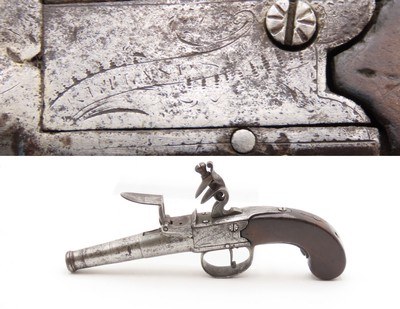 EUROPEAN Antique FLINTLOCK Boxlock SCREW BARREL Self Defense POCKET PistolSMALL Early 1800s Self Defense BELT/MUFF Pistol