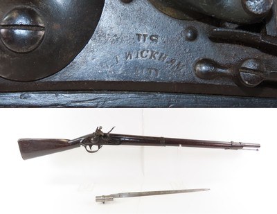Antique WICKHAM U.S. M1816 MEXICAN-AMERICAN WAR Flintlock Musket w/BAYONETWith 1826 Dated LOCK and BARREL TANG - Image 14 of 22