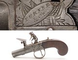 REVOLUTIONARY WAR Era Antique British TURNER & CO. Boxlock FLINTLOCK Pistol ENGRAVED London Made POCKET/MUFF Self Defense Gun - 1 of 18
