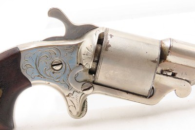 ENGRAVED CIVIL WAR Antique NATIONAL ARMS Moore’s Patent Teat-Fire RevolverHandgun that Circumvented S&W’s ROLLIN WHITE Patent - Image 16 of 17