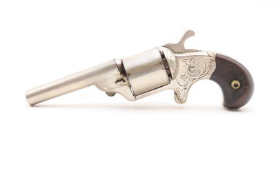 ENGRAVED CIVIL WAR Antique NATIONAL ARMS Moore’s Patent Teat-Fire RevolverHandgun that Circumvented S&W’s ROLLIN WHITE Patent - Image 10 of 17