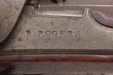 c1830s-40s R. ROGERS Rare PILL-PRIMED Antique TRANSITIONAL Utica, NY Pistol Also known as the “PILLOCK” Firing System - Image 7 of 18