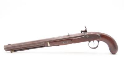 c1830s-40s R. ROGERS Rare PILL-PRIMED Antique TRANSITIONAL Utica, NY Pistol Also known as the “PILLOCK” Firing System - Image 15 of 18