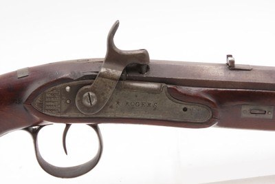 c1830s-40s R. ROGERS Rare PILL-PRIMED Antique TRANSITIONAL Utica, NY Pistol Also known as the “PILLOCK” Firing System - Image 4 of 18