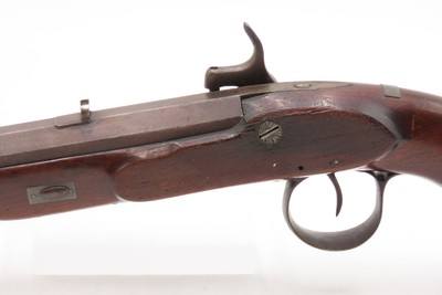 c1830s-40s R. ROGERS Rare PILL-PRIMED Antique TRANSITIONAL Utica, NY Pistol Also known as the “PILLOCK” Firing System - Image 17 of 18