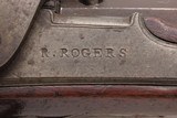 c1830s-40s R. ROGERS Rare PILL-PRIMED Antique TRANSITIONAL Utica, NY Pistol Also known as the “PILLOCK” Firing System - Image 7 of 18