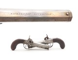 ENGRAVED Antique British RICHARDSON Boxlock Percussion SELF DEFENSE Pistol“LIVERPOOL” 1840s SIDEHAMMER Coat/Pocket Pistol - Image 1 of 25