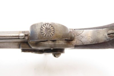 ENGRAVED Antique British RICHARDSON Boxlock Percussion SELF DEFENSE Pistol“LIVERPOOL” 1840s SIDEHAMMER Coat/Pocket Pistol - Image 11 of 25