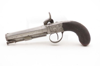 ENGRAVED Antique British RICHARDSON Boxlock Percussion SELF DEFENSE Pistol“LIVERPOOL” 1840s SIDEHAMMER Coat/Pocket Pistol - Image 14 of 25