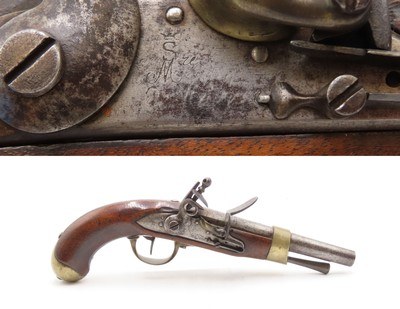 NAPOLEONIC WARS Era French Arsenal An XIII FLINTLOCK .69 CAVALRY PistolFRENCH MILITARY Pistol Made for HORSEBACK Use - Image 1 of 20