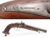 ENGRAVED Antique BELGIAN French Style Large Bore “MANSTOPPER” Perc. PistolMid-19th Century SELF DEFENSE Single Shot Pistol - Image 1 of 18