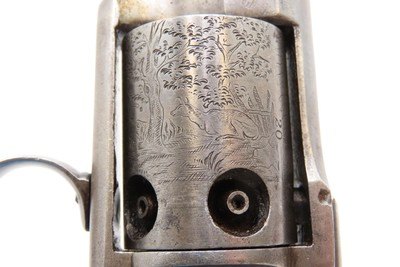 Rare ENGRAVED Antique ALLEN & WHEELOCK Small Frame Perc. POCKET RevolverAlso Known as the “TRANSITION PEPPERBOX-REVOLVER” - Image 9 of 20