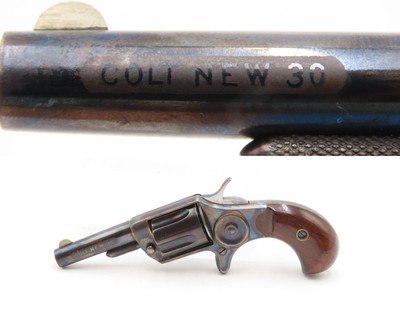 1876 Antique COLT “NEW LINE” .30 RF ETCHED PANED Pocket Revolver WILD WESTFrontier/Hideout SELF DEFENSE Revolver - Image 1 of 18