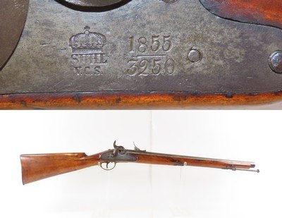 1855 Dated CIVIL WAR Era Antique V.C. SCHILLING Infantry Percussion CARBINE Scarce CONFEDERATE & UNION Military RIFLED Carbine - Image 1 of 21