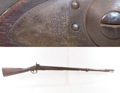 1839 mfr Antique U.S. SPRINGFIELD ARMORY M1816 Percussion Conversion Musket FLINTLOCK to Percussion U.S. MILITARY Longarm - Image 1 of 20
