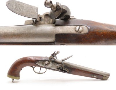 DUTCH/BELGIAN Antique SEA SERVICE .69 FLINTLOCK Military NAVAL Pistol DELFT .69 Caliber Naval Pistol Made Circa 1830s in Liege - Image 1 of 16