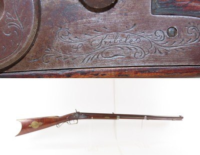 NICE Antique L. KIBELE Half Stock .32 Percussion OHIO/HOMESTEAD Rifle 1800s Mid-1800s GAME GETTING Rifle w/SET TRIGGER - Image 1 of 21