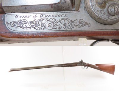 FACTORY ENGRAVED Antique ONION & WHEELOCK Double Barrel PERCUSSION ShotgunDesirable NEW YORK RETAILER 12 Gauge SIDE x SIDE - Image 3 of 21