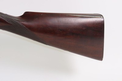ENGRAVED Antique I. HOLLIS & SONS 10 Gauge Percussion DOUBLE BARREL Shotgun LONDON MADE Longarm from the mid-19th Century - Image 3 of 24