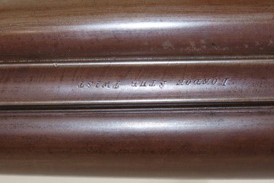 ENGRAVED Antique I. HOLLIS & SONS 10 Gauge Percussion DOUBLE BARREL Shotgun LONDON MADE Longarm from the mid-19th Century - Image 14 of 24