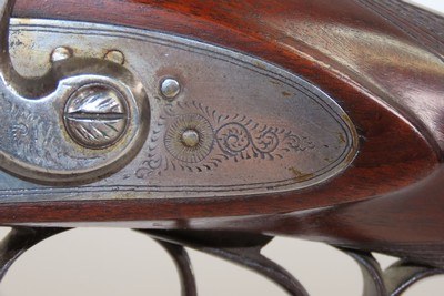 ENGRAVED Antique I. HOLLIS & SONS 10 Gauge Percussion DOUBLE BARREL Shotgun LONDON MADE Longarm from the mid-19th Century - Image 7 of 24