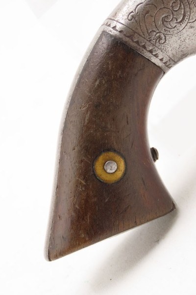 SCARCE Factory Engraved CIVIL WAR Antique BACON MFG. .22 RF POCKET Revolver PATENT INFRINGEMENT Handgun w/SWING OUT CYLINDER - Image 14 of 16