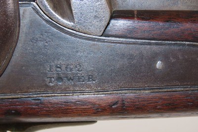 CIVIL WAR 1862 Dated Antique “TOWER” Marked ENFIELD Pattern 1853 CarbineUNION and CONFEDERATE Commercially Proofed Gun - Image 6 of 19