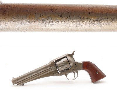 DESIREABLE Antique E. REMINGTON M1875 .44-40 Single Action ARMY RevolverJESSE and FRANK JAMES Revolver of Choice BLUED - Image 1 of 17