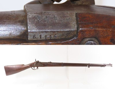 Antique CIVIL WAR Era European PERCUSSION Full Stock Military Rifle BAYONET “Crown/I” Proofed .54 Caliber Longarm - Image 1 of 21