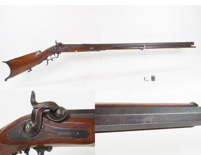 SILVER INLAID SWISS Antique HERRMANN of AARBERG Percussion SCHUETZEN RifleMid-19th Century Long Range Target Rifle - Image 1 of 25