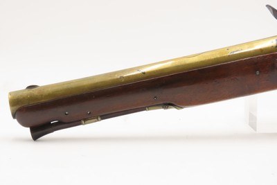 BRACE of REVOLUTIONARY WAR Era Brass Barrel JOVER & SON Flintlock Pistols - Image 13 of 25