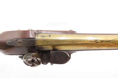 BRACE of REVOLUTIONARY WAR Era Brass Barrel JOVER & SON Flintlock Pistols - Image 25 of 25