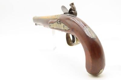 BRACE of REVOLUTIONARY WAR Era Brass Barrel JOVER & SON Flintlock Pistols - Image 16 of 25