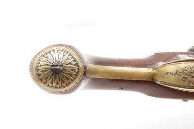 BRACE of REVOLUTIONARY WAR Era Brass Barrel JOVER & SON Flintlock Pistols - Image 23 of 25