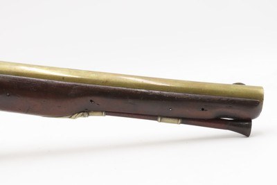 BRACE of REVOLUTIONARY WAR Era Brass Barrel JOVER & SON Flintlock Pistols - Image 18 of 25