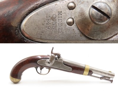 Scarce NAVY MARKED U.S. ASTON 1st Contract M1842 .54 DRAGOON Pistol Antique ANCHOR MARKED with “US/GW/P” at the Breech