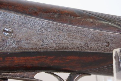 HEIDELBERG German Antique F BAUERNFEIND SxS PINFIRE SHOTGUN 19th C 16 Gauge With GAME SCENE ENGRAVINGS - Image 7 of 23