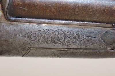 HEIDELBERG German Antique F BAUERNFEIND SxS PINFIRE SHOTGUN 19th C 16 Gauge With GAME SCENE ENGRAVINGS - Image 17 of 23