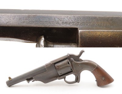 RARE CIVIL WAR Antique ALLEN & WHEELOCK Center Hammer LIPFIRE NAVY Revolver 1 of 250 .36 Cal. LIPFIRE Revolvers Made circa 1861 - Image 1 of 18