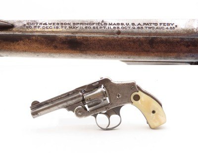 RARE Antique 1st Model SMITH & WESSON .38 Safety Hammerless w/PEARL GRIPS - Image 9 of 17