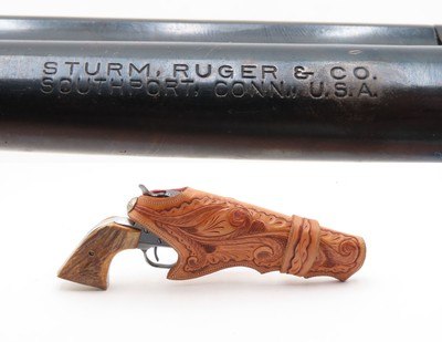 Flat Gate RUGER SINGLE SIX Revolver C&R w/TRANSFER BAR Conversion & HOLSTER Predecessor to the “NEW MODEL” Single Six - Image 1 of 22