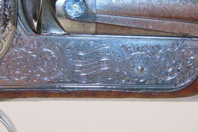 NICELY ENGRAVED Antique CHARLES LANCASTER Double Barrel PERCUSSION ShotgunLONDON MADE Side by Side HUNTING/SPORTING Gun - Image 17 of 23