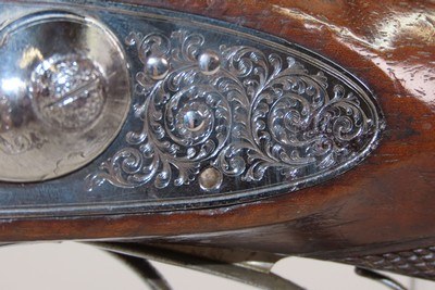 NICELY ENGRAVED Antique CHARLES LANCASTER Double Barrel PERCUSSION ShotgunLONDON MADE Side by Side HUNTING/SPORTING Gun - Image 7 of 23