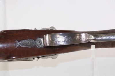 NICELY ENGRAVED Antique CHARLES LANCASTER Double Barrel PERCUSSION ShotgunLONDON MADE Side by Side HUNTING/SPORTING Gun - Image 10 of 23